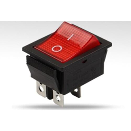 3pcs 4PIN ON/OFF Rocker Switch 16A250V with light RED light push button best quality 31mmx25mm