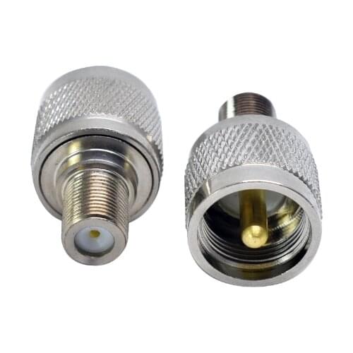 5pcs RF coaxial coax adapter UHF to F connector PL259 SO239 UHF male to F female Jack High Quanlity