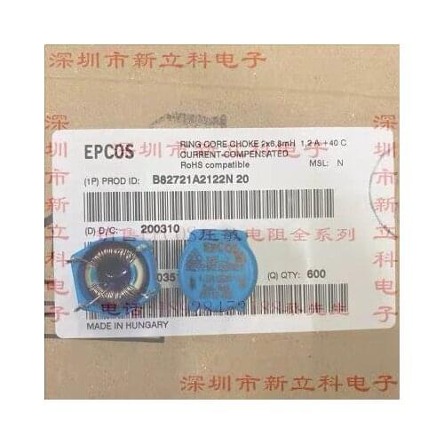 50pcs/lot B82721A2122N020 2X6.8MH 1.2A B32529C1102J 0.001UF 1NF 100V P5 NTC15D-7 B57153S150A 100% NEW Original free shipping
