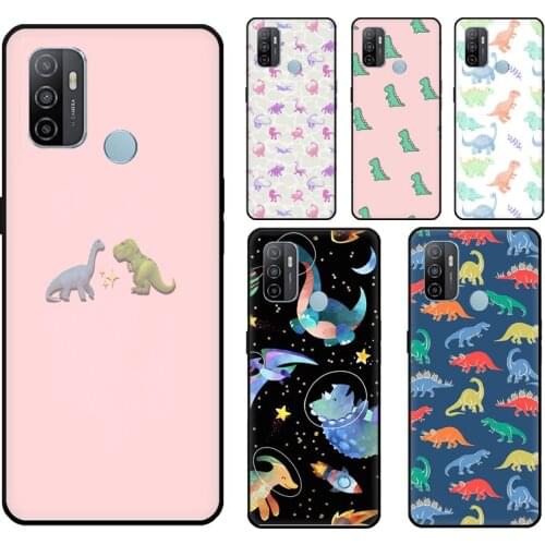 Dinosaur Collage Case For OPPO Reno 4 Pro 2 Z F7 F5 A1K A3S A15 A52 A72 A91 A83 A5 A9 A31 A53 2020 Funda