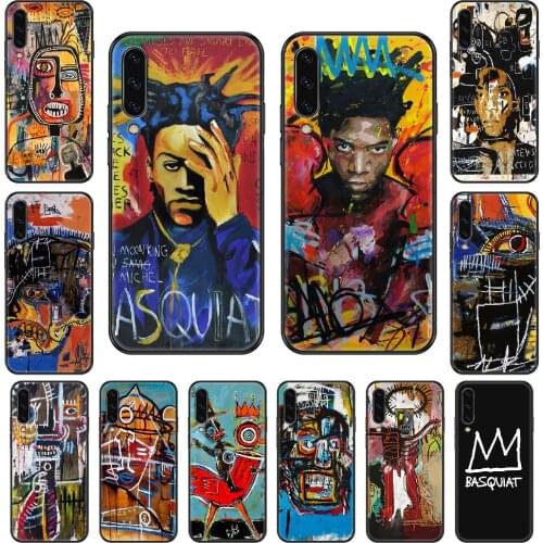 Jean Michel Fashion Art Graffiti Phone case For Samsung Galaxy A 3 5 8 9 10 20 30 40 50 70 E S Plus 2016 2017 2018 2019 black