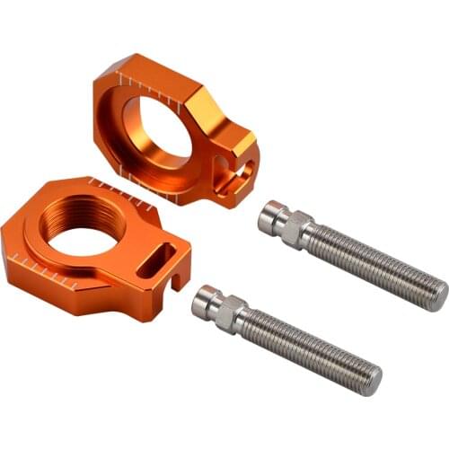CNC Billet Rear Axle Blocks Chain Adjuster Fits For KTM 85 SX 2003-2010 2011 2012 2013 2014 Orange Motorcycle Chain Adjuster