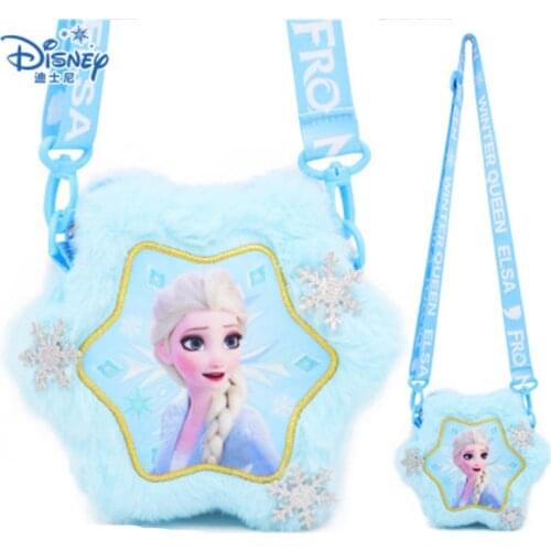 Frozen childrens purse plush backpack Anna Elsa bag cartoon cute doll cross princess girl bag girl toys