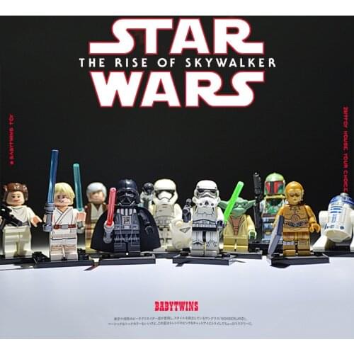 10PCS/lot 5-10cm DIsney R2D2 C3PO Leia Action Figures Educational Building Blocks Brick Toys For Children best Christmas gift