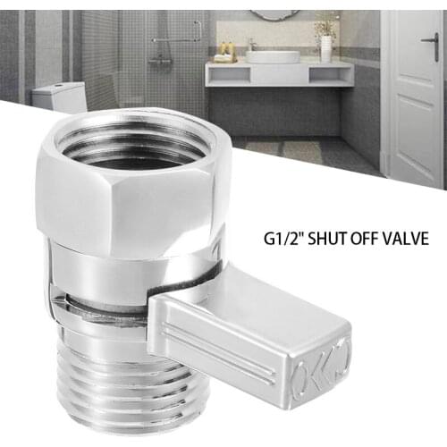 1pcs Brass Flow Contol And Shut OFF Valve G1/2" Shut OFF Valve Stop Valve Head For Shower Head Bidet Sprayer Accessory
