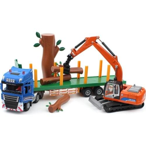 Best selling 1:50 timber transporter alloy model,exquisite die-casting engineering car,childrens educational toys,free shipping