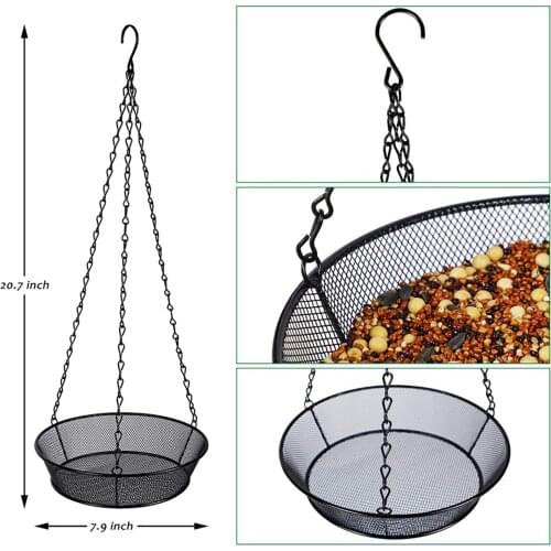 Metal Mesh Hanging Bird Feeder Tray