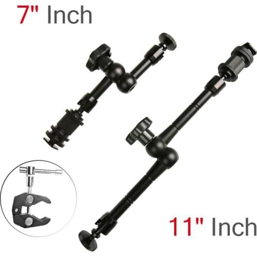 Metal Articulating Magic Arm Super Clip Crab Clamp for Flash LCD Monitor LED Video Light SLR DSLR Camera Accessory