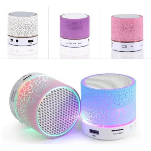 Mini Bluetooth Speaker Crack Pattern A9 Smart Colorful LED Light Wireless Bluetooth Speakers FM gift High Quality