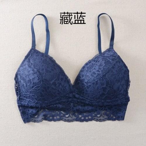 Fashion full lace pullover thin cup underwear wireless bra sleeping bra