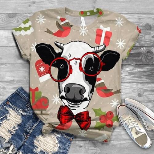 2021Mens and womens casual summer fashion 3D cow print T-shirt comfortable outdoor street shirt childrens T-shirt shirt