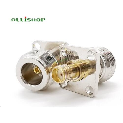 N-Type N Female to SMA Female with 4 Hole Flange N to SMA RF Coaxial Adapter for cell phone Mobile Signal Booster Repeater