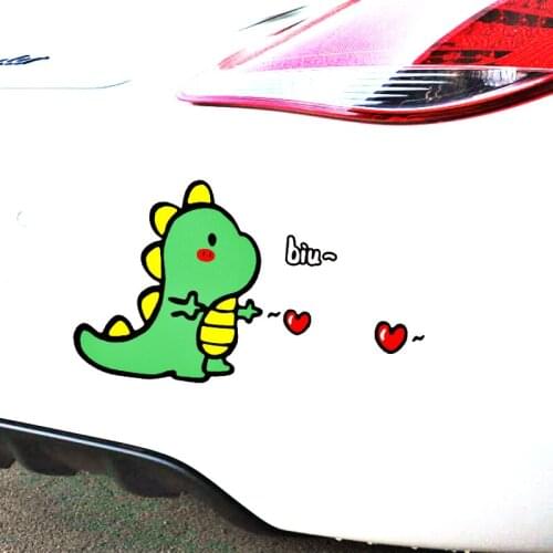 Aliauto Funny Car Stickers Dinosaur Biu Decals Cartoon Accessoriess for Volkswagen Polo Golf Audi A4 Q3 Motorcycle 19CM X 11CM