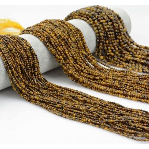 Natural Yellow Tiger Eye Faceted Round Beads 2mm / 3mm / 4mm