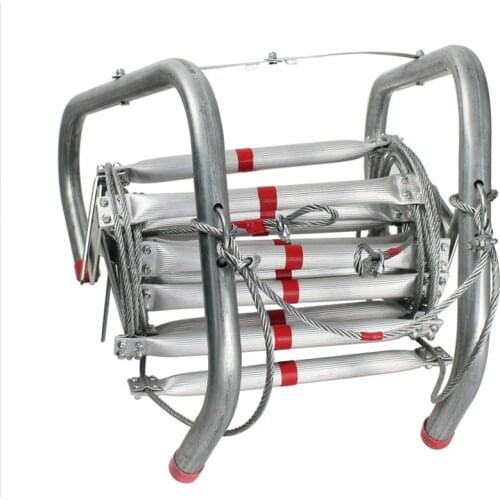 New Type 10M Aluminum Alloy Steel Wire Rope Folding Ladder Life-Saving Equipment