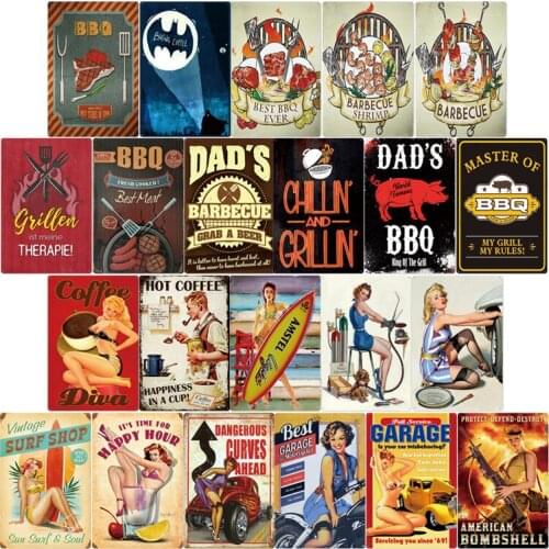 Tin Sign Vintage Style Bar Pub Garage Hotel Cafe Home Iron Mesh Fence Farm Supermarket Mall Forest Garden Door Wall Decor Art