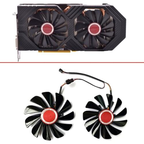 Original NEW 2PCS 95MM RX580 FDC10U12S9-C CF1010U12S 4PIN Cooling Fan For XFX RX580 4GB GPU Cooler Fan HIS RX590 580 570 Fans