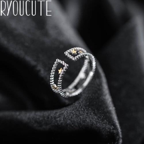 Punk Vintage Silver Color Layer Star Rings For Women Men Gothic Antique Jewelry Anillos 2020