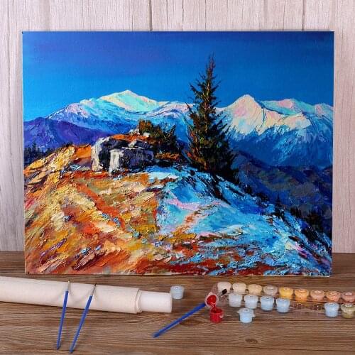 Landscape Sunny January DIY Painting By Numbers Set Oil Paints 40*50 Picture By Numbers Photo Home Decoration For Wholesale