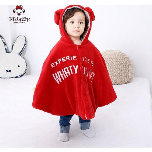 Baby Girl Cloak Coat Cotton Fall Winter Child Clothes Korean Fashion Lace Hooded Poncho Cape Toddler Kid Outerwear Jacket 6M-3T