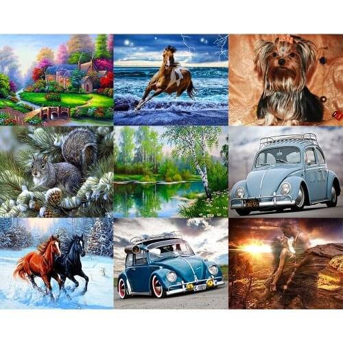 Full Round Drill Diamond Painting Cross Stitch 5D DIY Diamond Embroidery Cartoon, animals, landscape Christmas gifts - ZT016