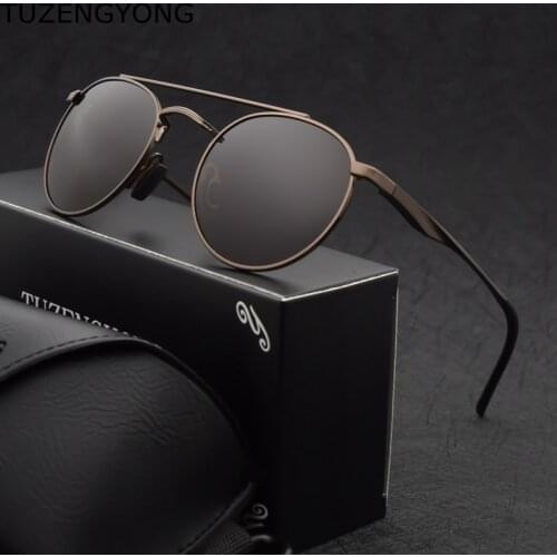 Gothic Steampunk Aluminum Polarized Sunglasses Unisex Vintage Round Driving Sun Glasses UV400 Eyewear Accessories For Men Women