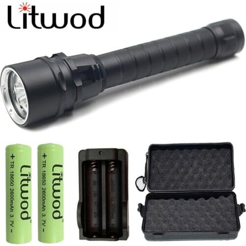 Z40D53 XM-L2 T6 LED Diving Flashlight Swimming torch 9000Lum Waterproof Diving light Underwater 120 Meter Camping Lantern
