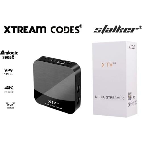 MEELO PLUS XTV Smart Stalker TV BOX Android 9.0 Amlogic S905X 2GB 16GB XTREAM Codes Set Top Box 5G Wifi 4K Media Player