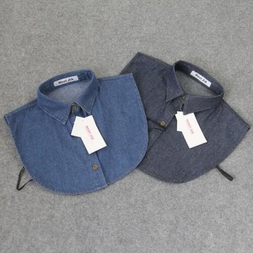 Vintage Detachable high-quality Blouse Shirt detachable Lapel Blouse denim Women removable Lapel Top Women Clothes Accessories