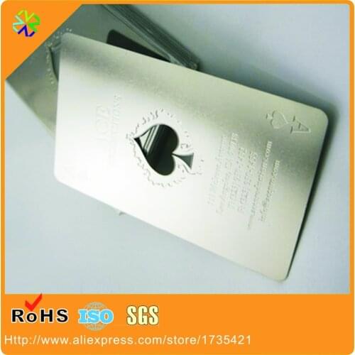 High end cheap engraved stainless steel laser cut metal business card