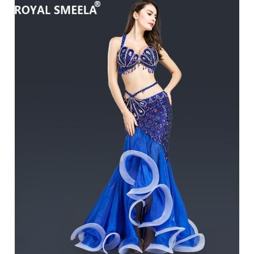 New dance Performance Women Dancewear Belly Dance Costume bra&skirt 2pcs set stage dance clothing WQ8808