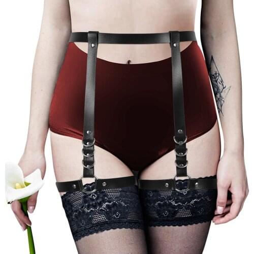 Thigh Bands Bdsm Leather Womens Belt Harness Punk Goth Pole Dance Rave Costume Stocking Garters Harajuku Accessories Sword Belt