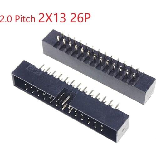 10 Pcs Box Header 26 Pin 2x13P 2.0mm Pitch Male Shrouded PCB straight IDC Socket dual rows space 2.0 Through hole DIP