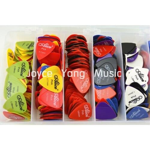 Lots of 100pcs Alice Smooth Nylon Acoustic Electric Guitar Picks Plectrums(Assorted Thickness&Color)Free Shipping