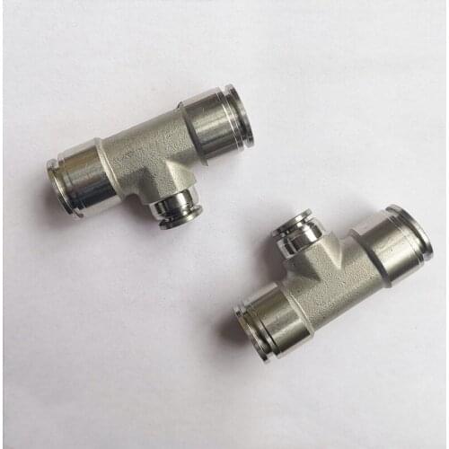 304 Stainless Steel Tee 3 Way Reducer Air Pneumatic Push In Fitting Quick Connector 4mm 6mm 8mm 10mm 12mm 14mm 16mm