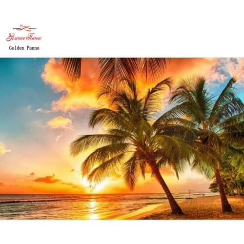 Full Square Diamond Painting sea coconut tree 5D DIY Diamond Embroidery Mosaic Picture Of Rhinestone Decor Home Gift