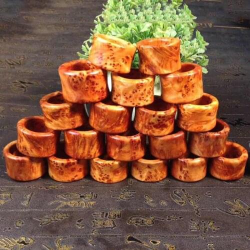 Authentic Taihang Thuja ring pendant crafts full of tumor scar high oil Thuja ring wrench handle factory outlet mens rings