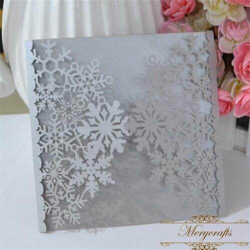 December winter snowflakes laser cut wedding invitations card from Mery brand crafts