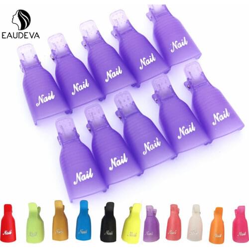 10pcs Plastic Nail Art profession Soak Off Cap Clips UV Gel Polish Remover Wrap Tool Fluid for Removal of Varnish Manicure Tools