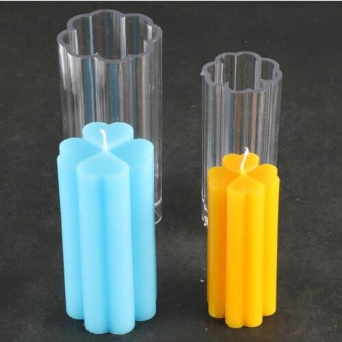 DIY clover shape candle mold transparent pc empty candles making jars formy do swiec diy moulds candle form