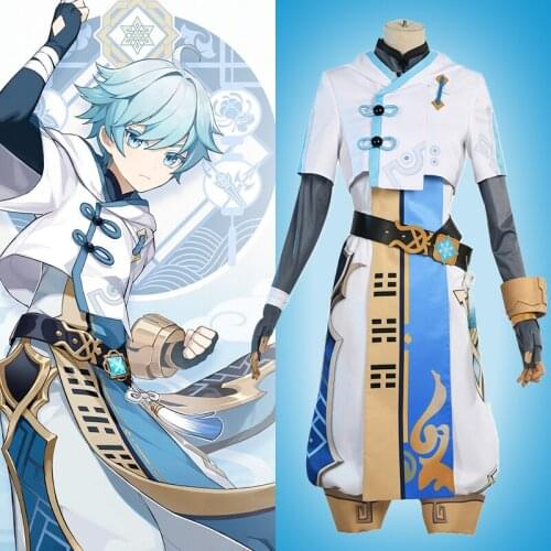 Game Genshin Impact Cosplay Costumes Chongyun Frozen Ardor Cosplay Costume Uniforms Clothes Suits Wears Outfits Kimonos Sets