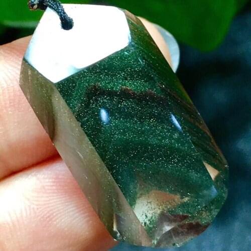 Fine Dark Green Ghost Natural Crystal Pendants Carved Column Brand Shape Pendant Necklace Lucky for Women Men Fashion Jewelry