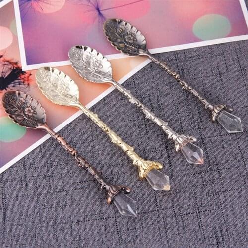 Crystal Head Pattern Coffee Spoon Kitchen Dining & Bar Crystal Vintage Spoon For Camping Picnic Kitchen