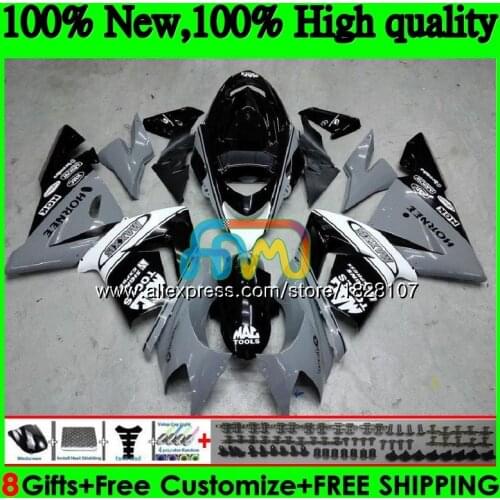 Body For KAWASAKI ZX 1000 CC ZX 10 R ZX-10R 04 05 Grey black 15BS.24 ZX1000CC 1000CC ZX 10R ZX10R 04 05 2004 2005 Fairing kit