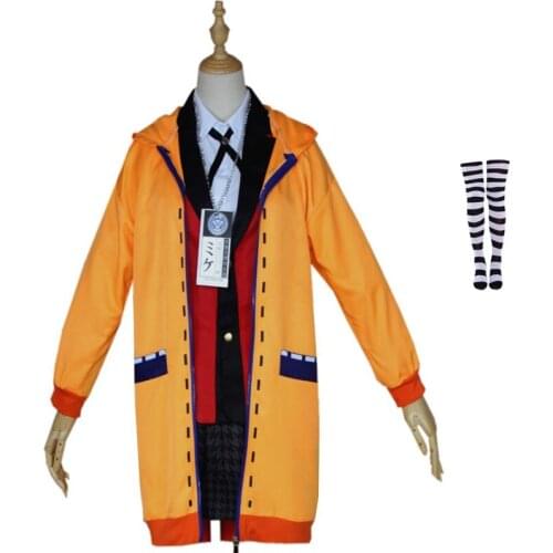 Anime Kakegurui School Girl JK Uniform Set Hoodie Runa Yomotsuki Cosplay Costume Kirari Jabami Yumeko Halloween Dress Women