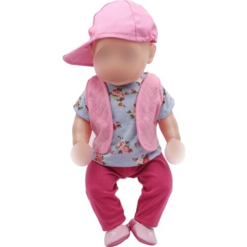 Doll clothes casual set of 4 pieces fit 43 cm baby dolls and 18 inch Girl dolls clothing accessories f237-f239