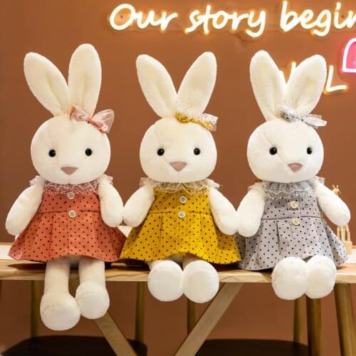 45CM-87CM Kawaii Cute Pink Rabbit Animals Rabbits Stuffed Plush Toys For Baby Girls Birthday Gifts