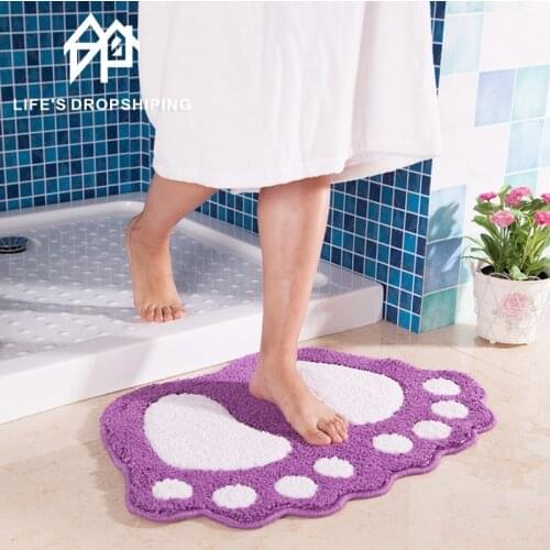 Multi Colors Bathroom Carpet Feet Printed Tapetes Floor Mat For Home Living Room Mat For Toilet Rug For Decor Cheap Bath Mats