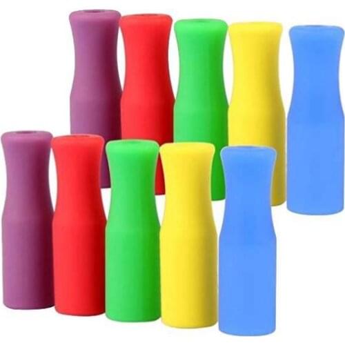 Reusable Silicone Straw Stips for 6mm Stainless Steel Drinking Straws 11 Colors Stock Food Grade Silicone Straw Tips Wholesale