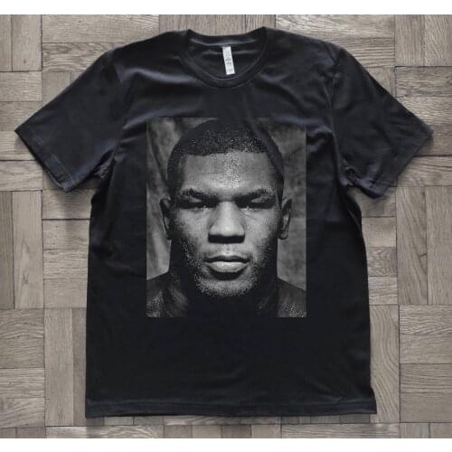 Young Boxing Champion Mike Tyson Portrait Printed Boxing Fans T-Shirt. Summer Cotton Short Sleeve O-Neck Mens T Shirt New S-3XL